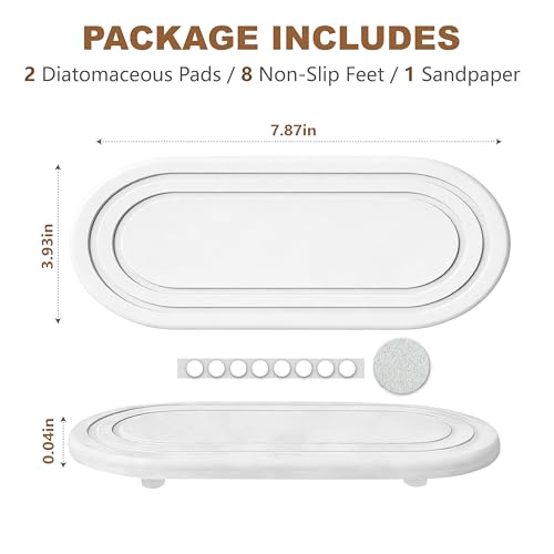 Quick Dry Diatomite Sink Tray - 2PCS Natural Absorbent Organizer