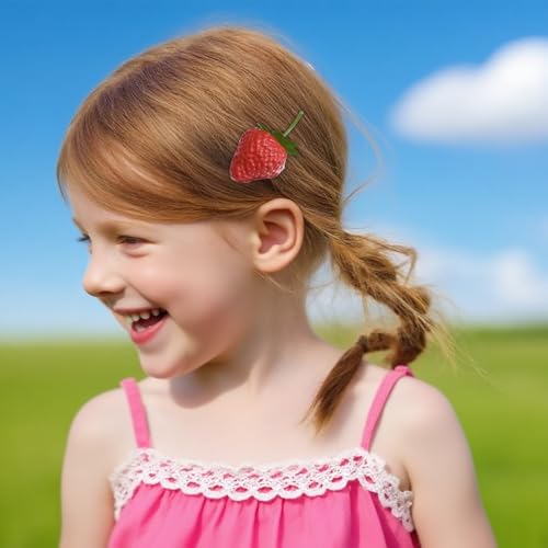 12 PCS Strawberry Hair Claw Clips Cute Plastic Fruit Hair Barrettes