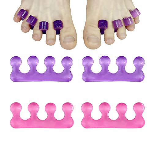 Ronchall 4Pcs Soft Toe Separators for Pedicure and Nail Polish Grooming
