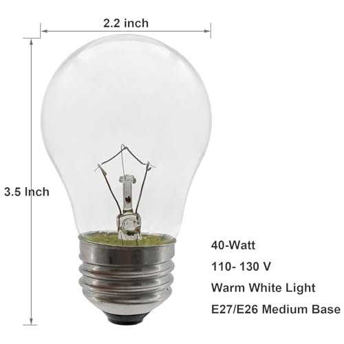 High Temperature 40W Oven Light Bulb E26 Base - 4-Pack