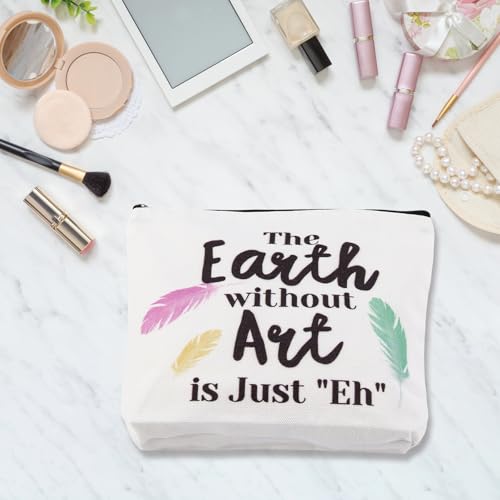 Canvas Artist Makeup Bag & Cute Art Teacher Cosmetic Travel Pouch