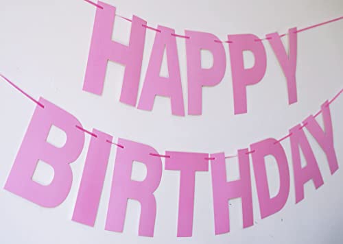 Pink Prestrung Happy Birthday Banner - Party Garland & Decorations