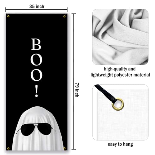 Boo Ghost Halloween Door Cover Backdrop - 35x79 Inch - Goblin05