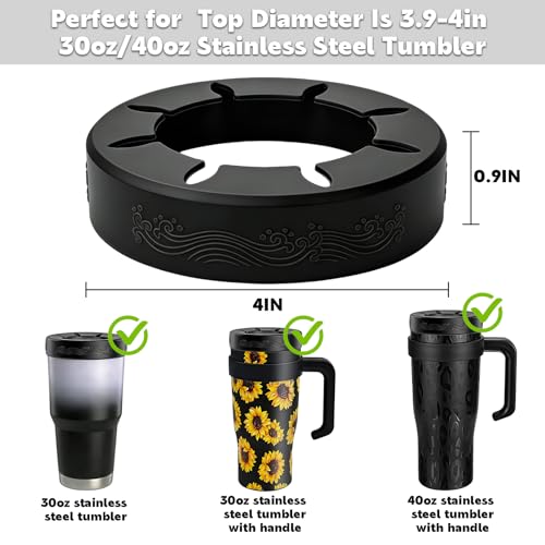 30oz Silicone Tumbler Ring Sleeve for YETI/RTIC - Black