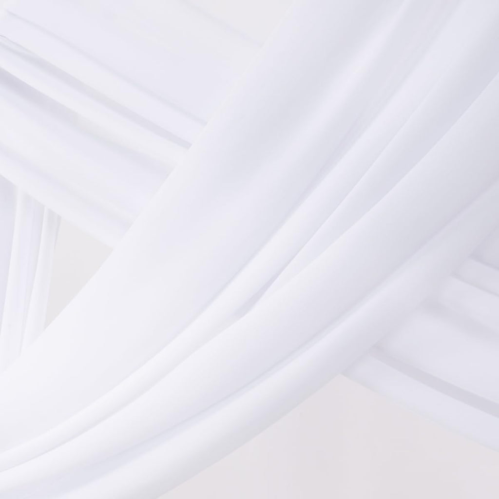 Socomi Wedding Arch Draping Fabric - White Sheer Chiffon Curtain | 1 Panel, 29" x 19Ft, Perfect for Ceremonies & Parties