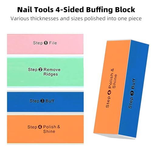 Soft 'N Style 4-Way Nail Buffer Blocks 5-Pack - Multi-Grit Shine Polisher