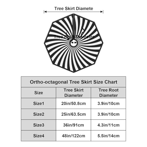 Black and White Swirl Halloween Tree Skirt 25 Inch Holiday Mat