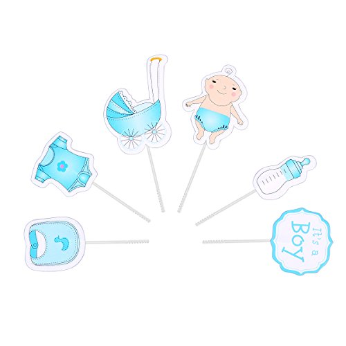 Quotidian 48 Count Baby Shower Cupcake Toppers - 4 Inch Decorative Picks
