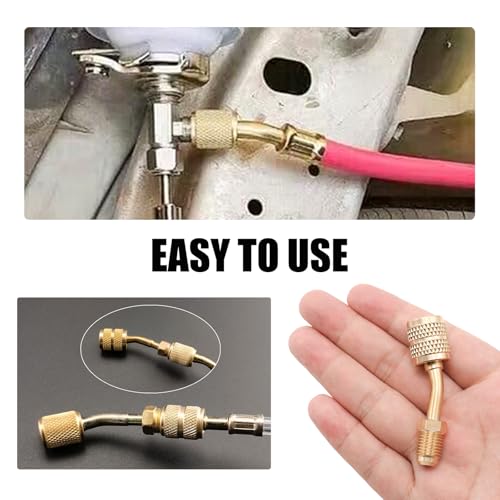 Yinluluna R410A Mini Split Adapter 45° Angle, Brass, 1 Pack, Compatible with R32 R454B