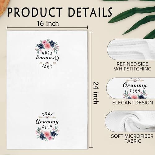 Grammy Floral Kitchen Hand Towel - 16x24 Microfiber Grandma Gift
