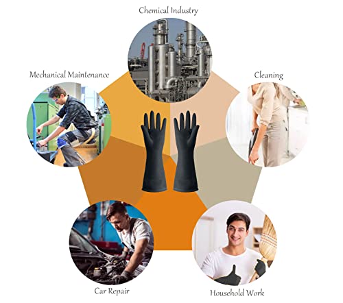 M-Black Heavy Duty Latex Cleaning Gloves for Kitchen & Household