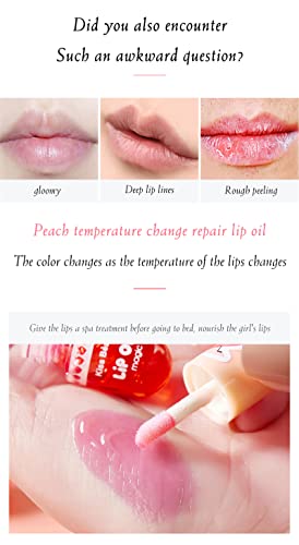 Mrettick 3-Pack Hydrating Lip Oil, Temperature Color Changing Gloss