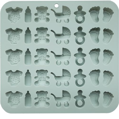 ScivoKaval Baby Shower Silicone Mold for Chocolate, Candy, and Cake Toppers