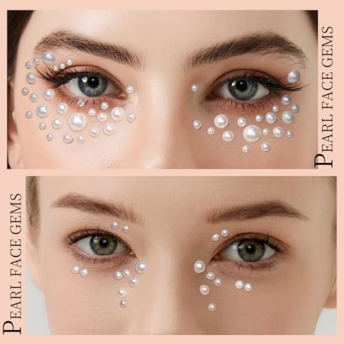 Teenitor Self-Adhesive Face & Body Rhinestone and Pearl Makeup Gems