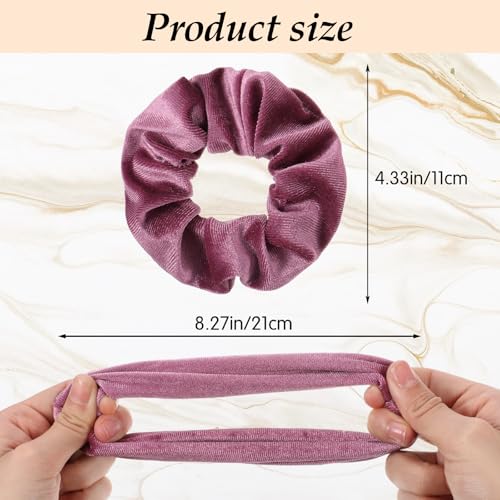 Large Velvet Hair Scrunchies 4-Pack Soft Jumbo Ponytail Holders