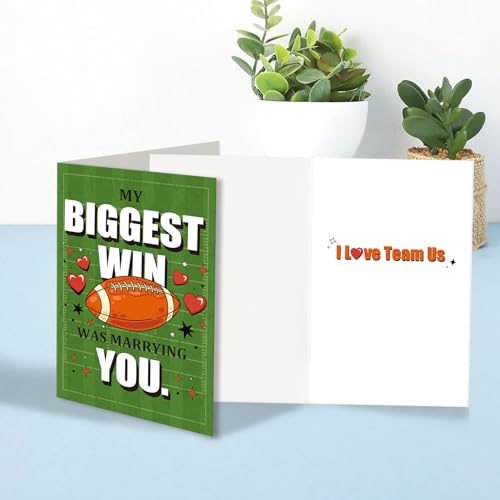 Football Valentine's Day Card for Husband or Wife - Funny Love Note
