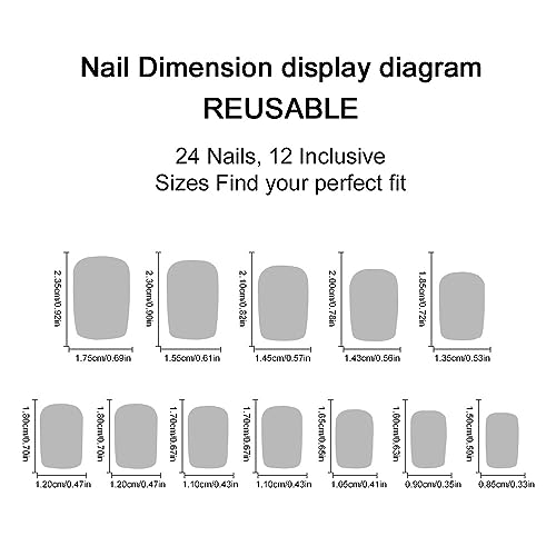 Independence Day Press on Nails Square Short 4th of July Fake Nails