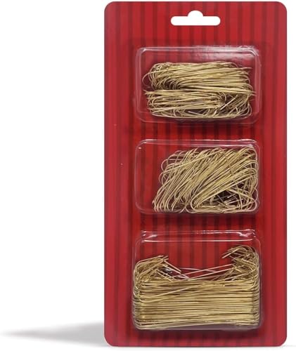 Gold Metal Ornament Hooks – 300 Pack for Christmas Decoration