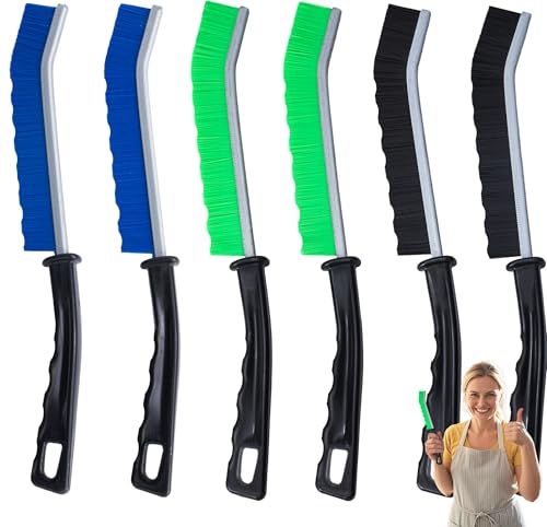 6-Pack Hard Bristle Crevice Cleaning Brushes for Grout & Gaps