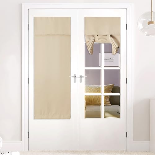 NICETOWN Biscotti Beige Thermal Insulated Front Door Curtain 26"W x 64"L