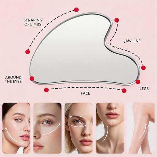 Stainless Steel Gua Sha Facial Tool for Face and Body Sculpting