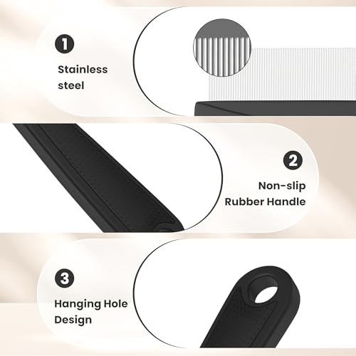 Dafeng Stainless Steel Dandruff Comb with Anti-Slip Handle