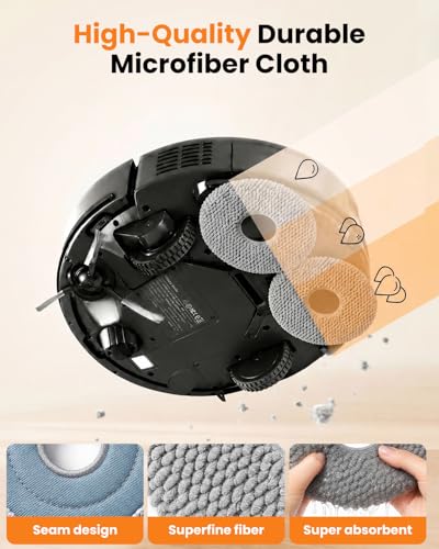 Griscrad 8-Pack Microfiber Mop Pads for Roborock Q Revo Series - Gray