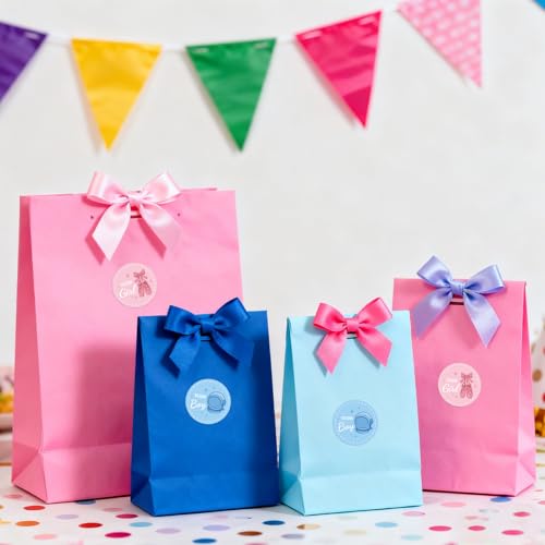 54pcs Gender Reveal Stickers - Team Boy or Girl Round Stickers