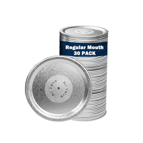 30Pcs Regular Mason Jar Lids - Rust-Proof Vacuum Sealer Compatible