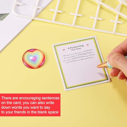 BOXOB Pocket Hug Heart Token with Inspirational Message Card - 3cm Thinking of You Gift