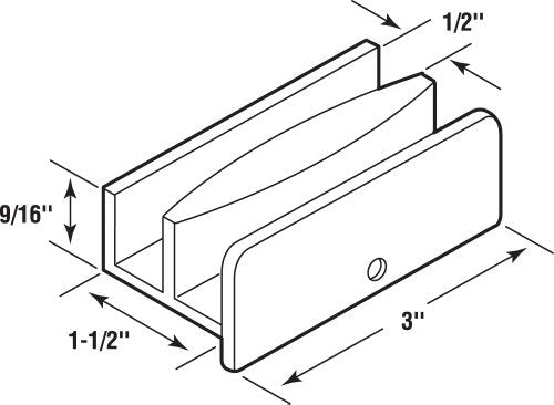 Prime-Line Sliding Shower Door Bottom Guide, 7/16 in. White Plastic