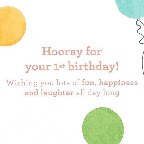 Papyrus 1st Birthday Card - Lots Of Fun with Piggy Design