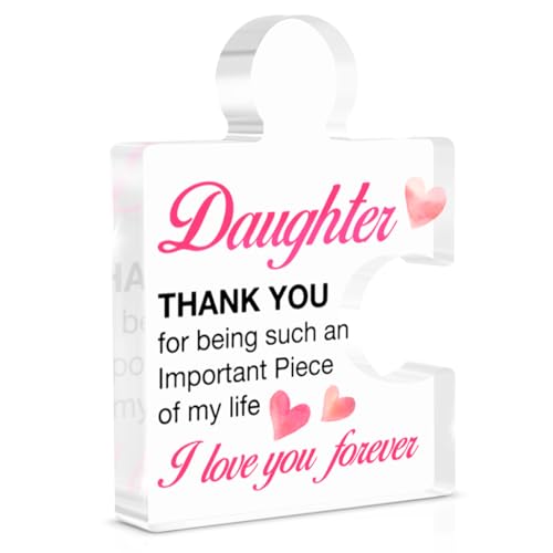Acrylic Puzzle Piece Desk Sign - Daughter Birthday and Graduation Gift