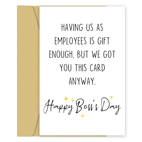Funny Boss Day Card - 8x5.3in Humor Card for Bosses