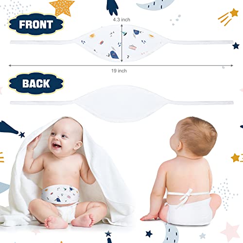 8-Pack Soft Cotton Newborn Belly Bands - Cartoon Umbilical Cord Covers