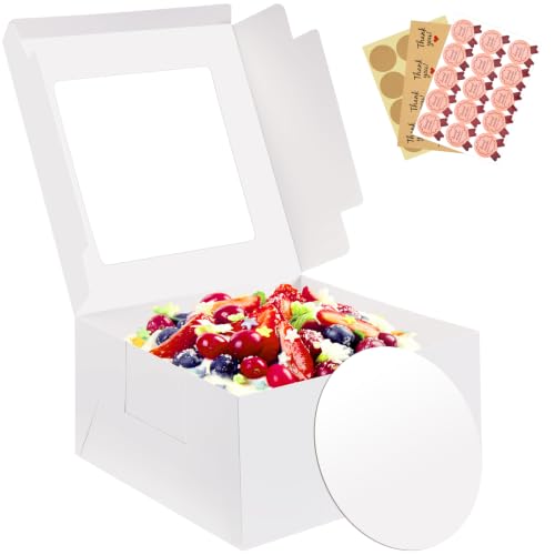 Disposable Cake Boxes - 3 Pack, 10x10x5 Inch with Clear Window