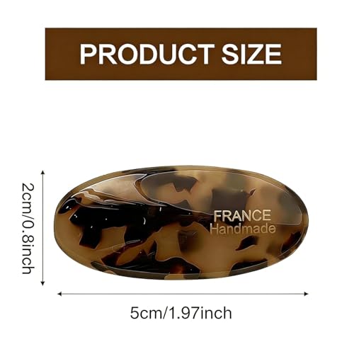 Volwiqu 3PCS French Tortoise Shell Hair Barrette Small Metal Hair Clips