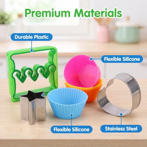 32-Piece Bento Lunch Box Accessories Set - Sandwich Cutters & Food Picks