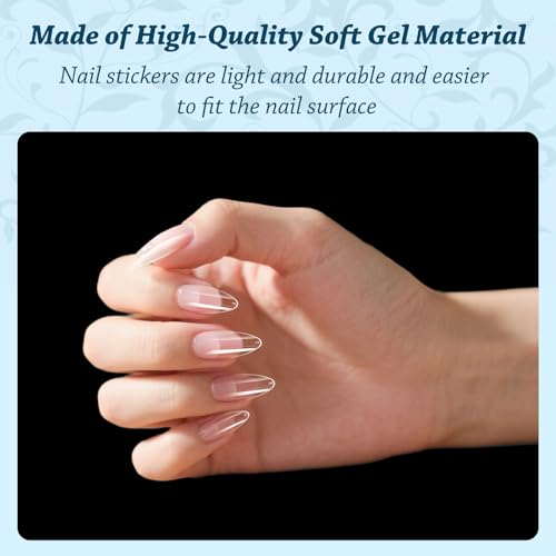 Lsnisni Short Almond Gel Acrylic Nail Tips Clear 288 PCS
