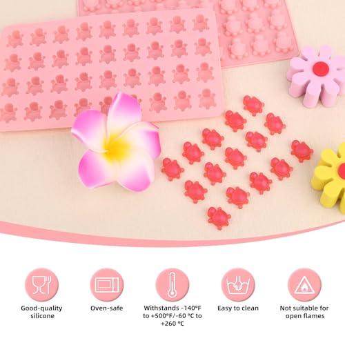 2pcs Mini Turtle Silicone Molds 72 Cavities Sea Animal Candy Chocolate