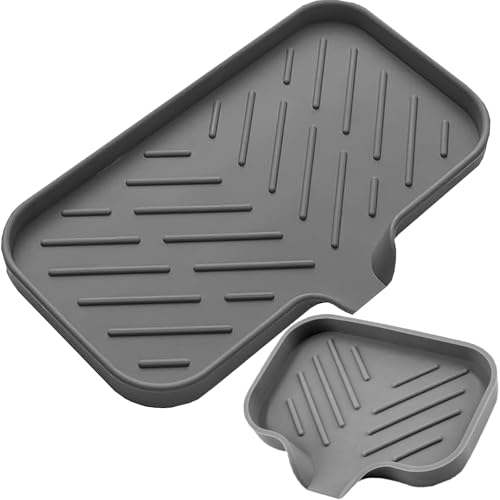 2-Piece Silicone Soap Dish and Sponge Holder for Kitchen and Bathroom Sink
