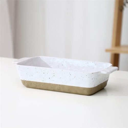 ARTHAUSEN Ceramic Baking Dishes Set - 3 Nested Oven-Safe Stoneware Casserole Pans | Rectangular Bakeware for Lasagna, Pasta, Roasting