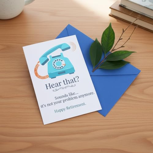 Funny Retirement Card for Men & Women - Premium Quality, Blank Inside