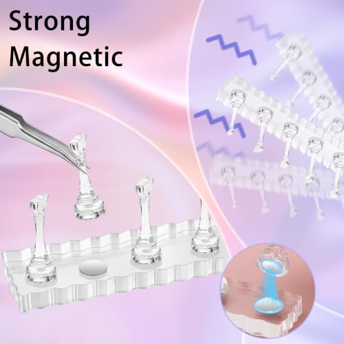 50-Piece Press On Nail Art Set with Magnetic Stands & Packaging