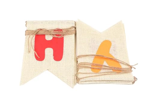 Pre-Strung Burlap Happy Birthday Banner - Colorful Party Decor