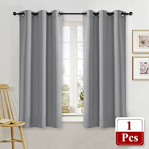 NICETOWN Thermal Insulated Blackout Curtain, Silver Grey, 42x63 Inch