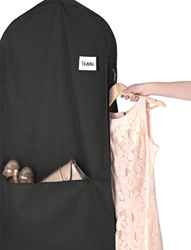 Whitmor Deluxe Garment Bag with Zipper Pocket, 42-Inch Black
