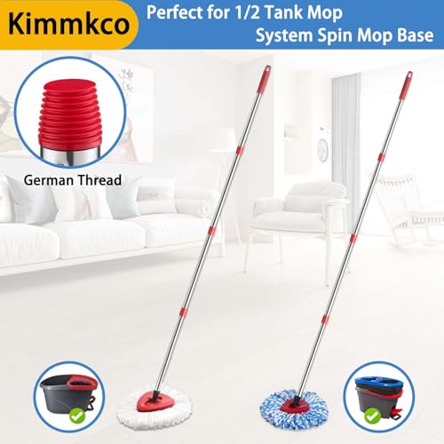 Kimmkco Stainless Steel Spin Mop Handle Replacement 4-Section Adjustable 30-58 inch for Ocedar EasyWring & RinseClean Systems