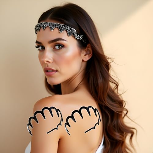 Zig Zag Headbands with Teeth 2 Pcs Non-Slip Plastic Wave Hair Bands