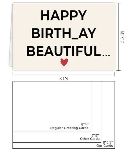 Funny Naughty Birthday Card for Wife or Girlfriend - Double Sided